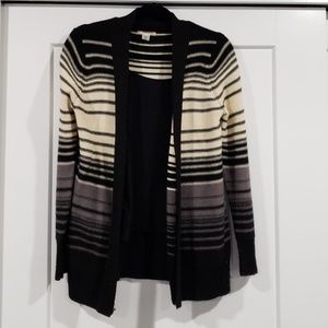 Striped B&W Ombre cardi